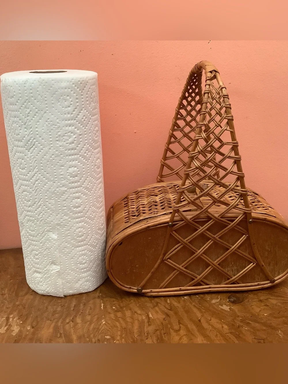 Vintage Wicker Handbag Basket 1960’s Unique, with a flaw